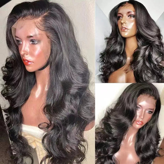 Peluca Frontal de Encaje Cabello Largo Ondas Grandes - Peluca Completa para Cualquier Tipo de Rostro