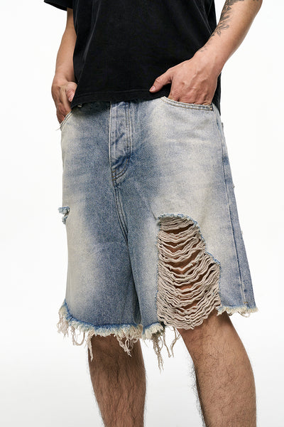 Shorts Vaqueros Holgados Estilo Retro Desgastado - Image 4