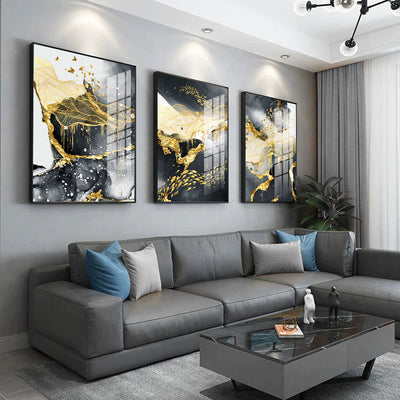 Pósters de Arte Mural Blanco y Negro con Dorado - Image 11