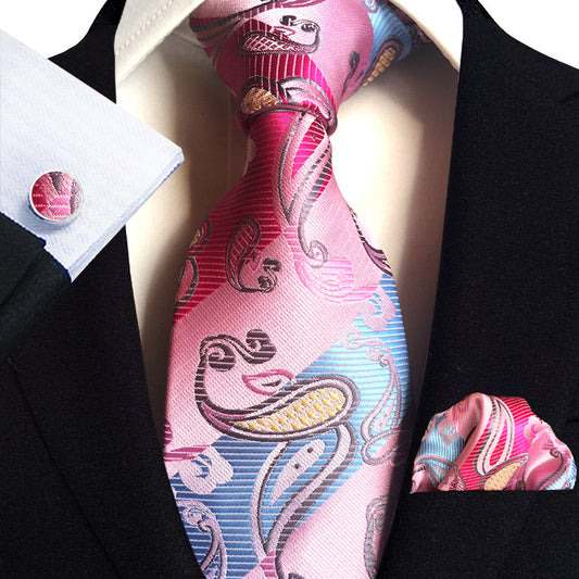 Traje de Tres Piezas Elegante para Hombre con Corbata, Pañuelo y Puños