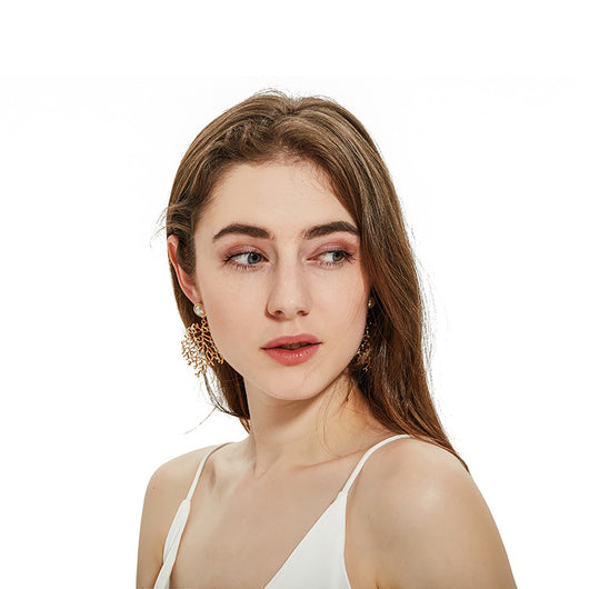 Aretes de Aleación con Forma de Coral para Mujer - Image 5