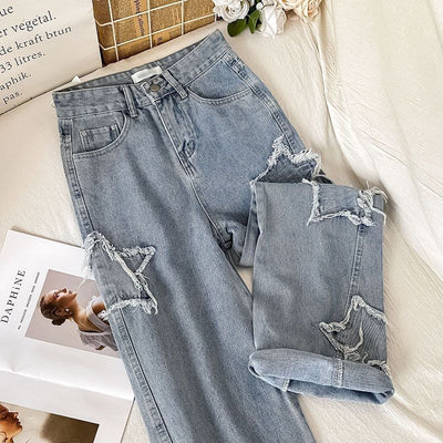 Jeans Rectos XINGX Cintura Alta Holgados para Mujer - Image 3