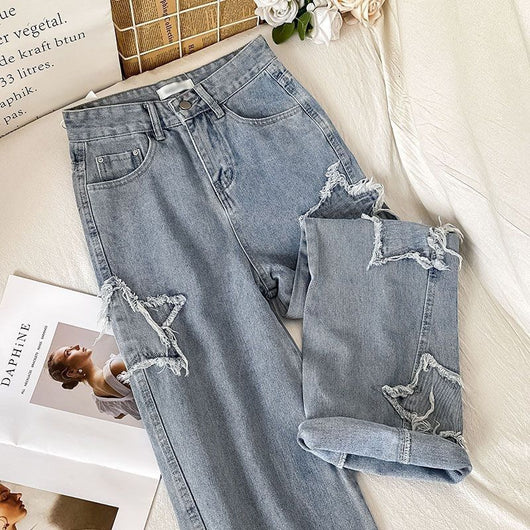 Jeans Rectos XINGX Cintura Alta Holgados para Mujer - Image 3