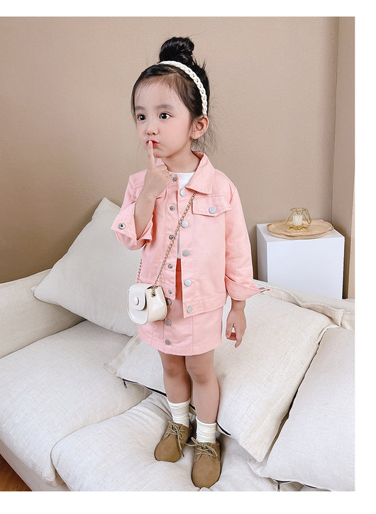 Conjunto Abrigo y Falda Estilo Coreano para Niñas - Image 9