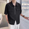 Camisa de Trabajo Manga Corta con Cierre Medio para Hombre