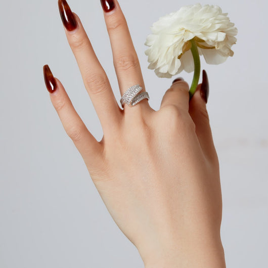 Anillo de Plata Esterlina S925 con Circonitas Incrustadas de Lujo - Image 3