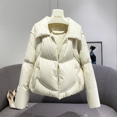 Chaqueta Corta de Plumón de Pato Blanco Premium - Image 4