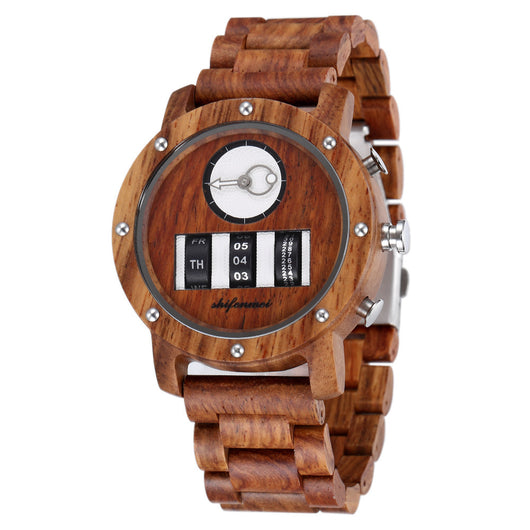 Reloj Mecánico Multifuncional de Madera para Hombre - Image 11
