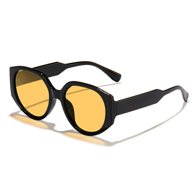Coffee frame polygon sunglasses with brown gradient lenses on a white background. - Image 8
