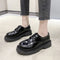 Zapatos de Plataforma Estilo Británico Retro para Mujer - Mocasines de Cuero Primavera