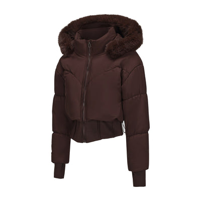 Chaqueta Corta de Algodón con Cuello de Pelaje y Cintura Ajustada - Image 13