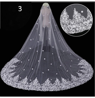 Vestido de Novia Lujo con Cola Larga y Velo de Hada Mágica - Image 43