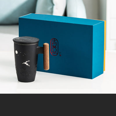 Taza Térmica de Cerámica Esmerilada con Separador de Té y Tapa - Image 8