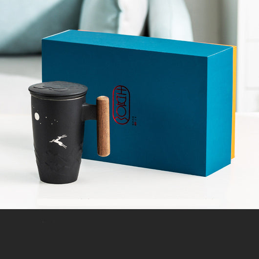 Taza Térmica de Cerámica Esmerilada con Separador de Té y Tapa - Image 8