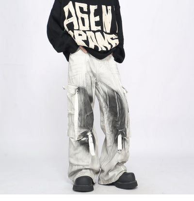 Pantalones Cargo Multi-bolsillos Hombre Corte Recto Cómodo - Image 11
