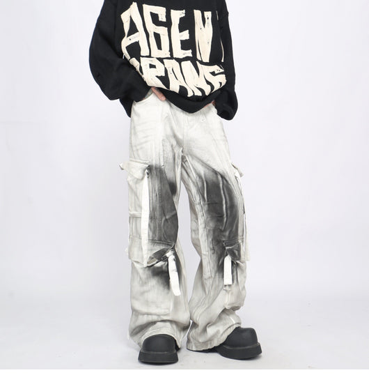 Pantalones Cargo Multi-bolsillos Hombre Corte Recto Cómodo - Image 11