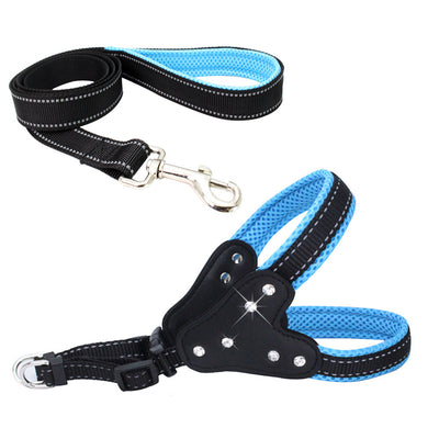 Arnés Reflectante de Malla Transpirable con Cuerda de Agarre para Perros - Diseño Chaleco Brillante con Cristales - Image 2