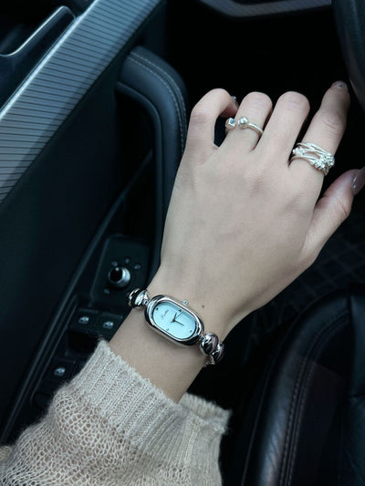 Reloj Pulsera Dorado Elegante Oval para Mujer - Image 22