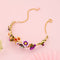 Pulsera de Flores Esmaltadas Pintadas a Mano - Diseño Abeja y Corazón