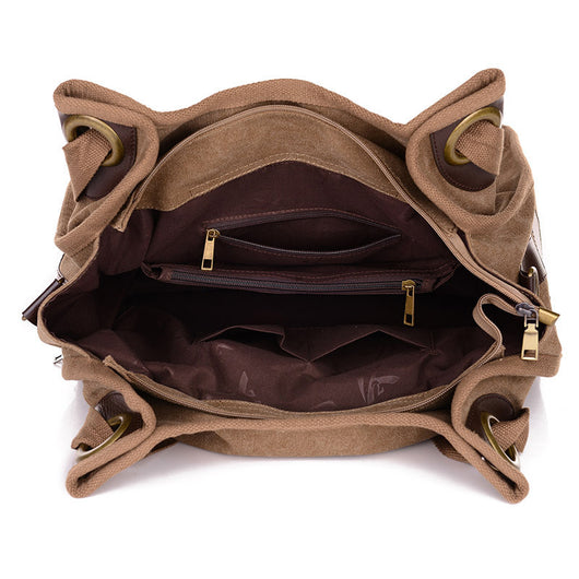 Bolsa de Lona Retro para Mujer - Bandolera Portátil Estilo Vintage - Image 10