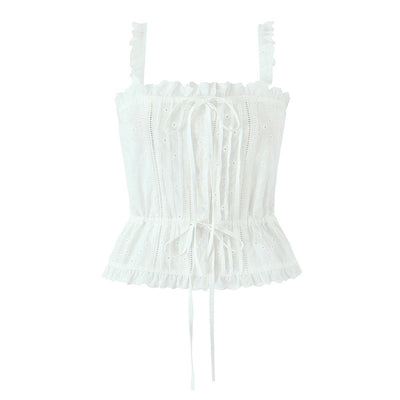 Conjunto de Blusa sin Mangas Bordada y Culotte de Algodón - Image 2