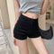 Shorts Denim Cintura Alta Corte A con Elastano