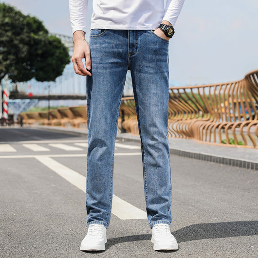 Pantalones Vaqueros Rectos Elásticos Suave y Cómodos