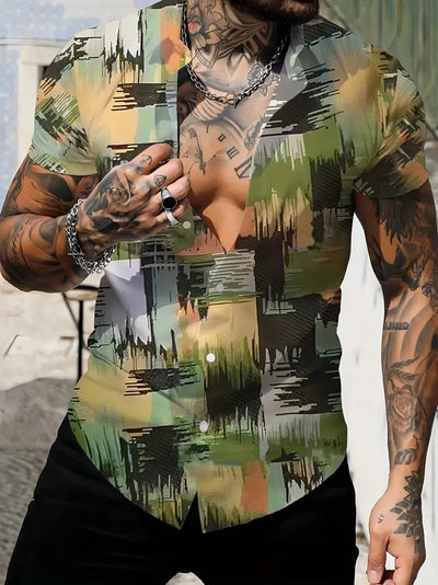 Playera Manga Corta Impresa en 3D para Hombre Verano - Image 17