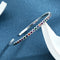 Pulsera de Plata 925 Diseño Vintage Arcoíris - Joyería Artesanal Pesada Versátil
