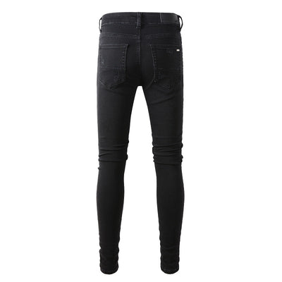 Jeans Slim Rotos con Parches Elásticos de Moda Urbana - Image 5