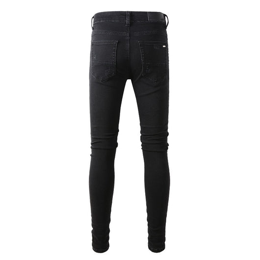 Jeans Slim Rotos con Parches Elásticos de Moda Urbana - Image 5