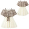 Vestido Princesa Estilo Occidental con Tirantes y Cuadros para Niñas