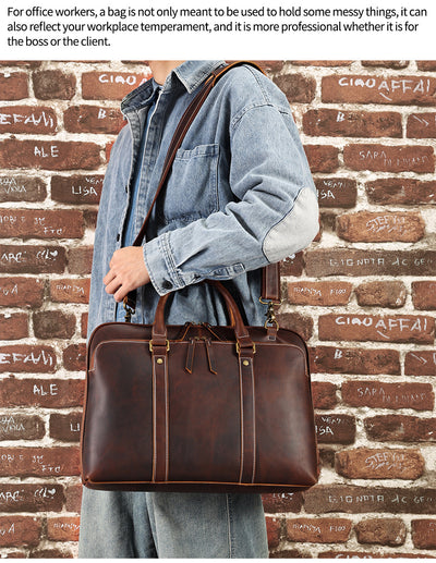 Bolso Mensajero de Cuero Genuino para Hombre - Maletín Ejecutivo Premium - Image 9