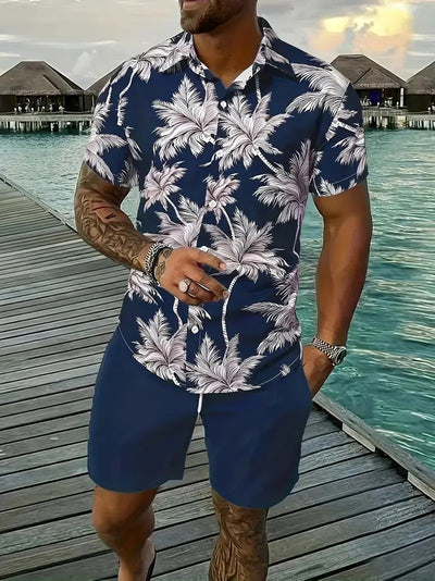 Traje Hawaiano Hombre 3D Estampado Manga Corta - Image 22