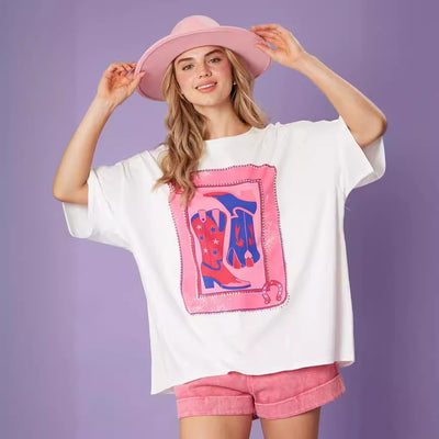 Blusa Suelta Estampada con Cristales para Mujer - Image 11