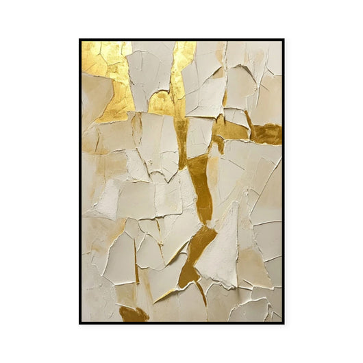 Cuadro Abstracto Dorado Pintado a Mano - Arte Moderno en Óleo para Sala y Dormitorio - Image 5