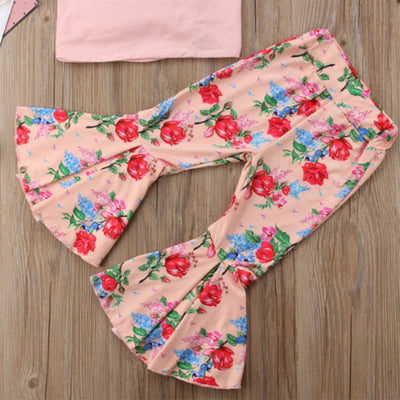 Conjunto de Dos Piezas: Blusa Estampada y Pantalón Acampanado para Niñas - Image 6