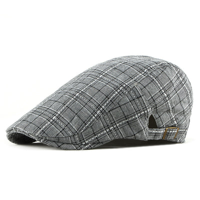 Gorra Estilo Británico Retro Pato Cuadrille para Hombre - Image 4