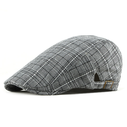 Gorra Estilo Británico Retro Pato Cuadrille para Hombre - Image 4