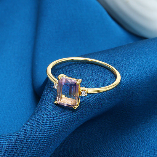 Anillo de Plata 925 Octagonal con Amatista para Mujer - Image 14