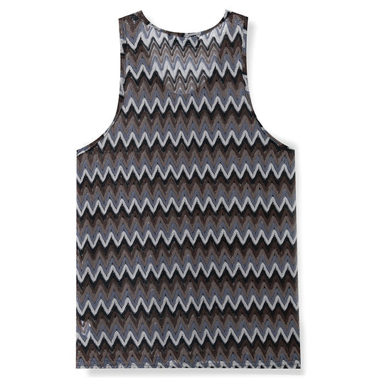 Chaleco Casual Retro para Hombre con Rayas de Contraste en Colores Degradados - Image 21
