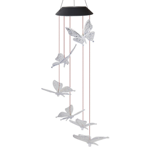 Lámpara Solar Decorativa con Cambio de Color - Carillón de Viento Cristal Colibrí y Mariposa - Image 20