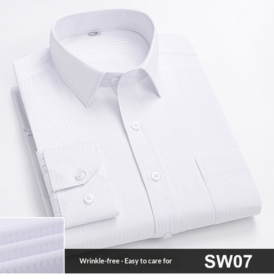 Camisa de Trabajo Manga Larga a Rayas Azules para Hombre - Image 33