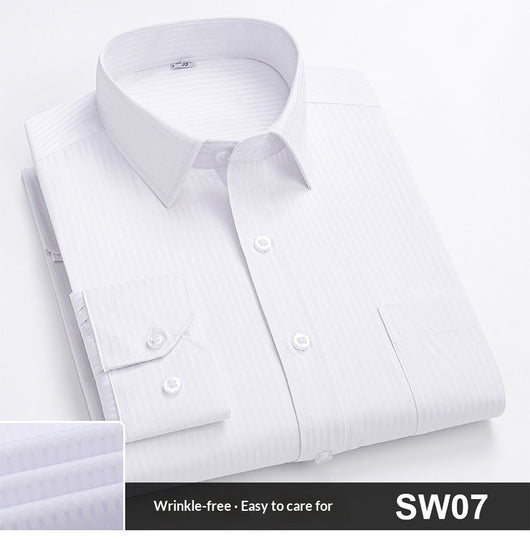 Camisa de Trabajo Manga Larga a Rayas Azules para Hombre - Image 33