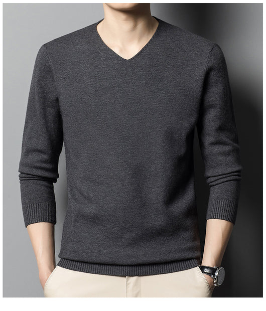 Suéter Tejido Cuello V para Hombre - Prenda Base Otoño Ejecutiva - Image 19