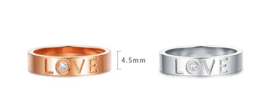 Anillo de Pareja LOVE en Acero Titanio - Regalo de Boda Minimalista - Image 7