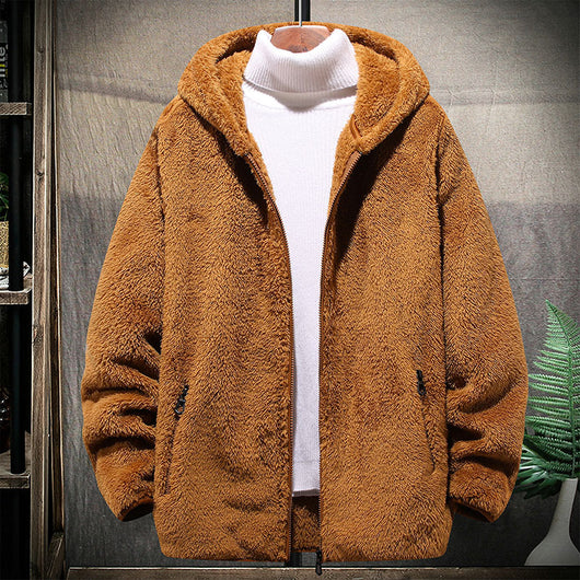 Chaqueta Deportiva con Capucha de Forro Polar para Hombre - Diseño Texturizado