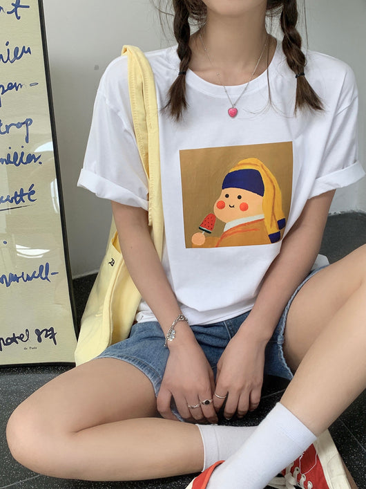 Camiseta Manga Corta Estampado Divertido - Ajuste Suelto y Slim - Image 7