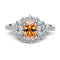 Anel Feminino Moissanite Champagne Banhado a Prata 925 e Ouro 18K Prateado NO10