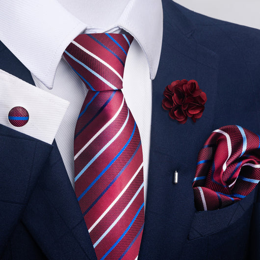 Combo Corbata, Traje y Pañuelo de Bolsillo para Hombre - Juego 8 - Image 29